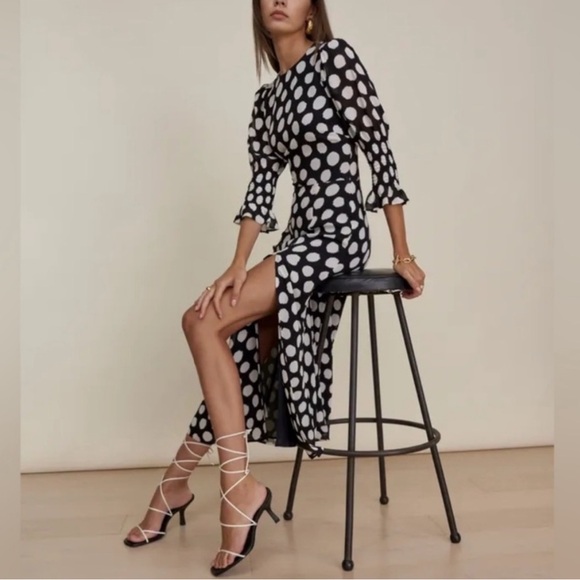 Reformation Dresses & Skirts - Reformation Carolena Midi Dress in Luna Polka Dot 6